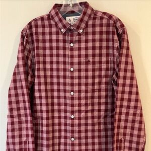 Penguin By Munsingwear Mens Button Down Shirt Size Medium Red Long Sleeve